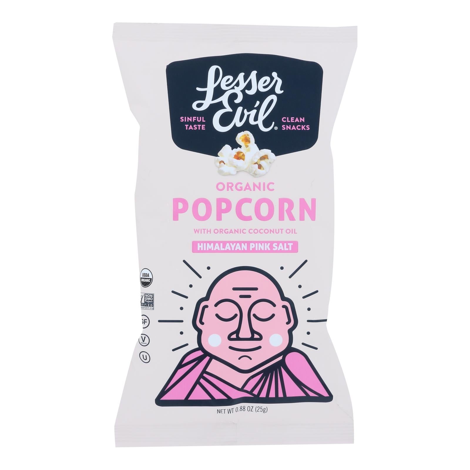 Lesser Evil Organic Himalayan Pink Popcorn - .88 Oz