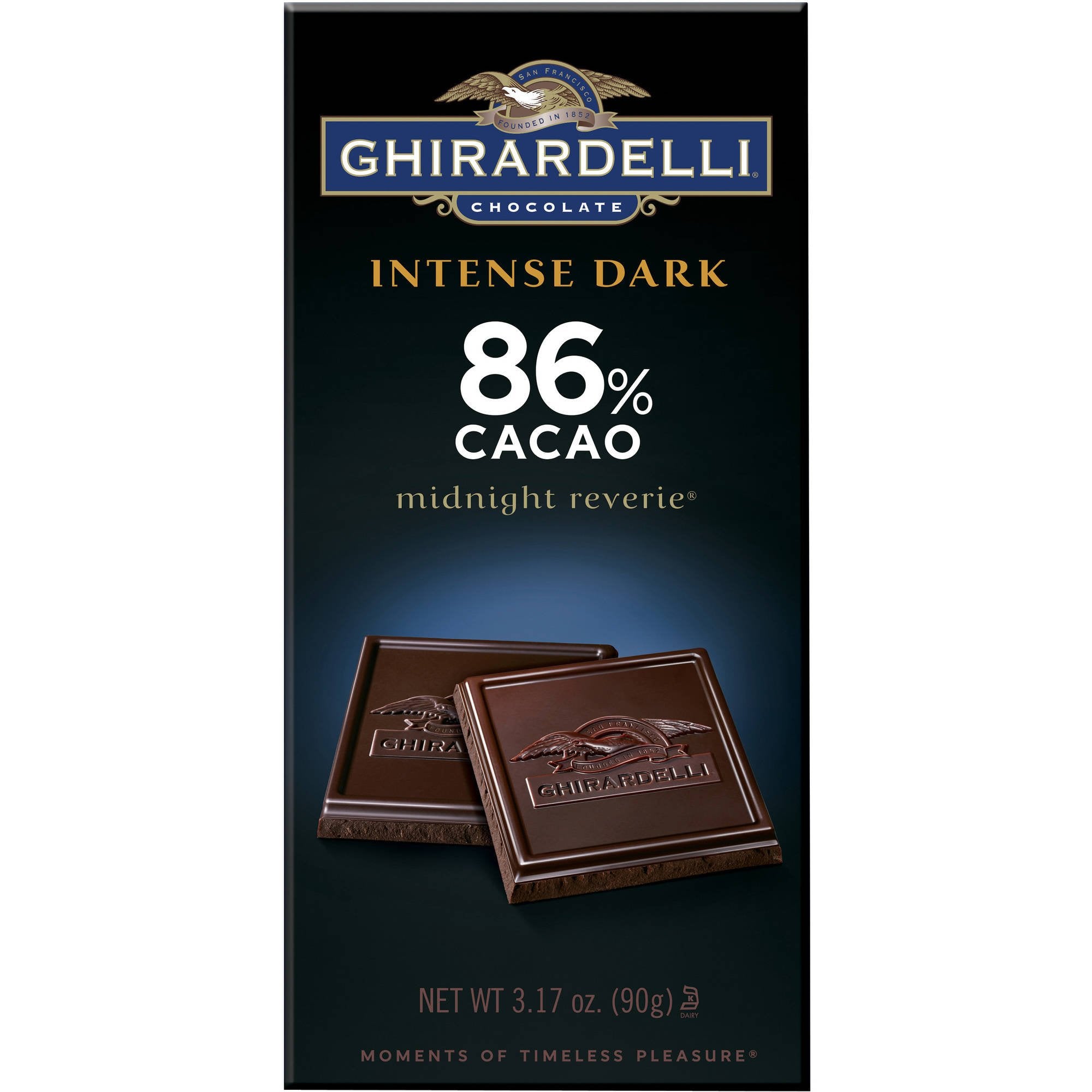 Ghirardelli Intense Dark Midnight Reverie Chocolate Bar, 3.17 Ounce (Pack of 12)