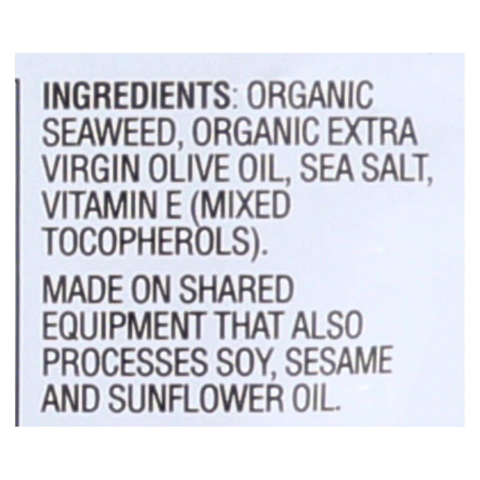 Gimme Seaweed Snacks Organic Extra Virgin Olive Oil Seaweed Snack - Case of 12 - .35 oz
